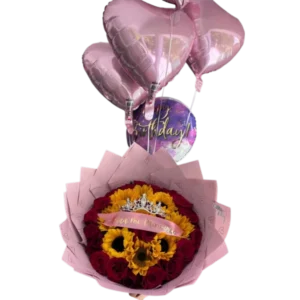 Amor en las Alturas – Arreglo Floral con Globos