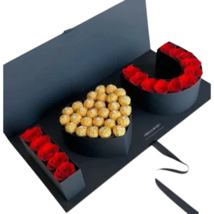 Dulce Tentación – Caja de Rosas y Chocolates