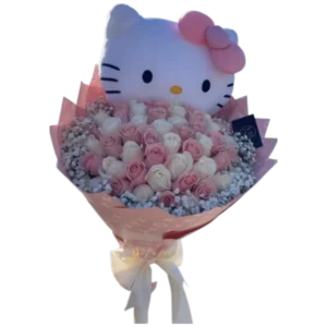Hello Kitty – Bouquet de Flores Rosadas