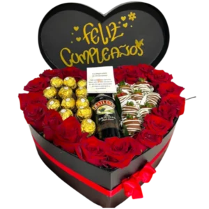 Feliz Cumpleaños, Amor – Arreglo de Rosas y Chocolates