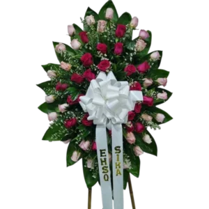 Despedida con Amor – Arreglo Fúnebre de Flores Rosadas y Blancas