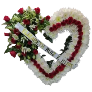 Amor que Permanece – Corona Fúnebre en Forma de Corazón