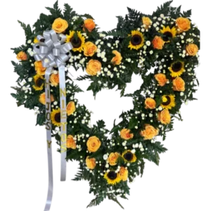 Homenaje de Luz – Corona Fúnebre en Forma de Corazón