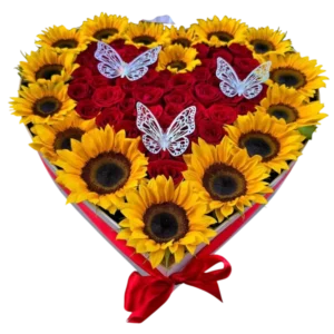 Sol de Mi Vida – Arreglo de Girasoles y Rosas